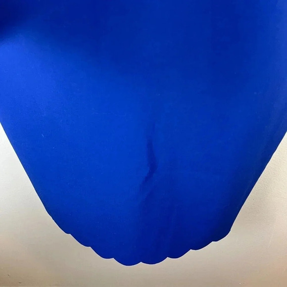 Likely Everly Scallop Dress Size 8 Blue Halter Neck Jewel Tone Special Occasion - Picture 5 of 11